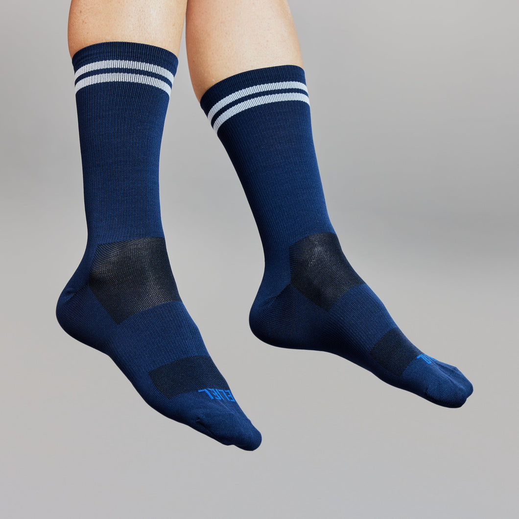 Eliel White Stripe Navy Socks