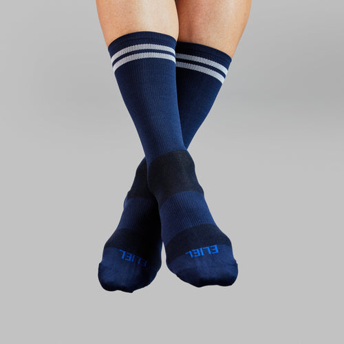 Eliel White Stripe Navy Socks