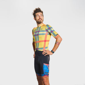 Men's Campfire Solana Cycling Jersey - Mustard Plaid