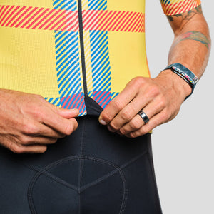 Men's Campfire Solana Cycling Jersey - Mustard Plaid