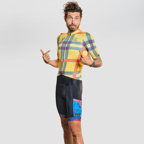 Men's Campfire Solana Cycling Jersey - Mustard Plaid